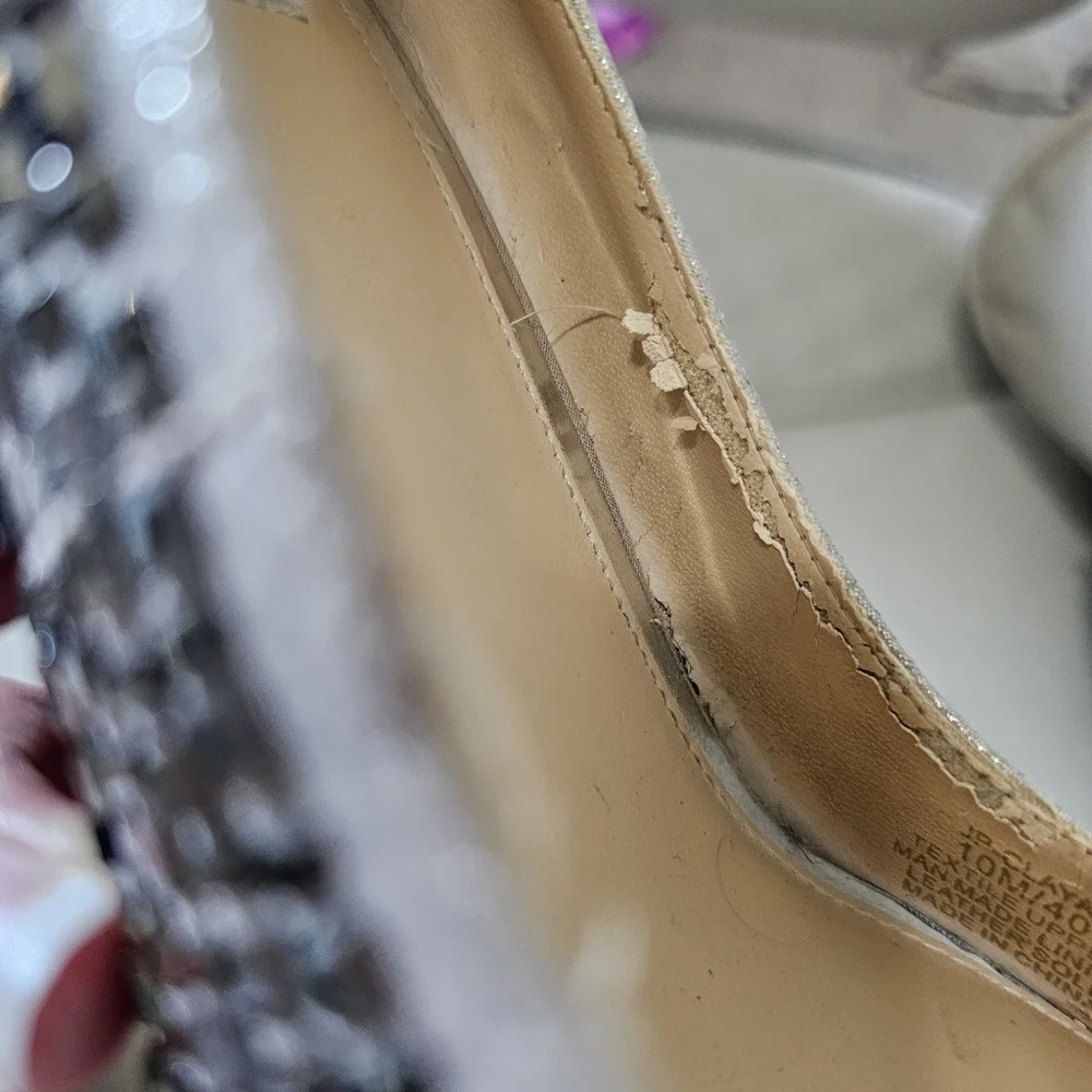 Jessica Simpson Claya Metal Pump in Gold Pewter high heel shoes size 10